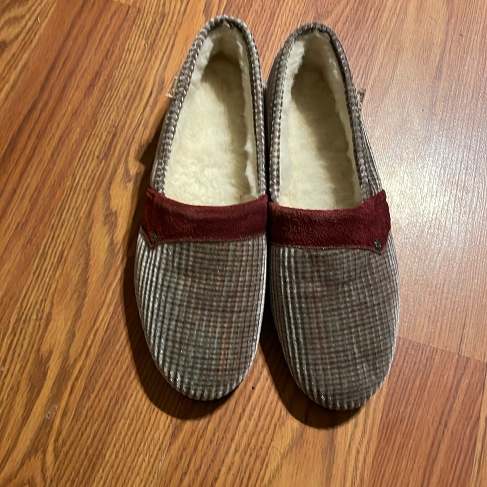 Evan’s  fur slippers